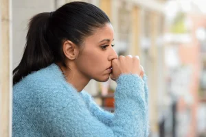 woman with concerned look on her face